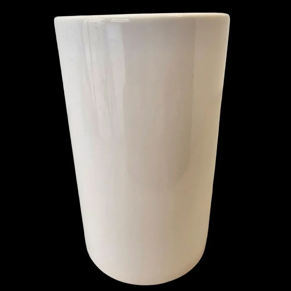 Wattisfield Ware Suffok England Mid-Century Pottery White Cylinder Vase 6